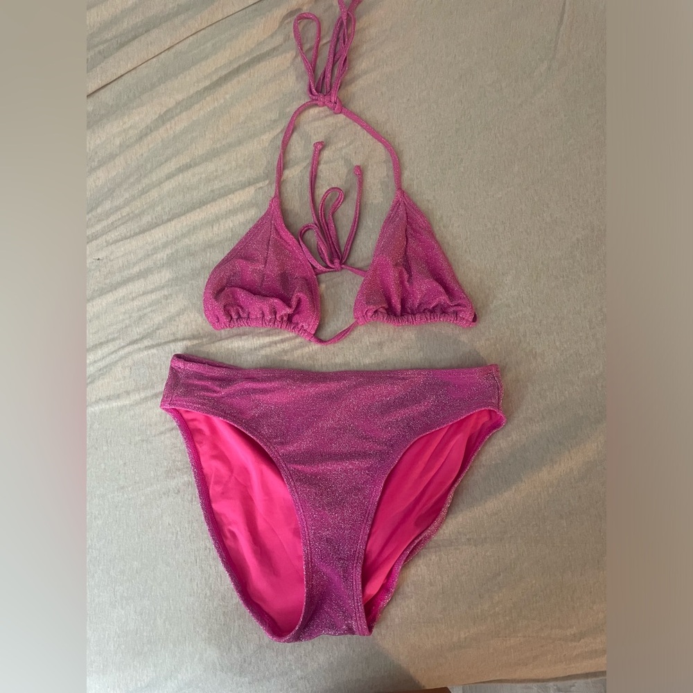 Good American Shimmering Pink Bikini